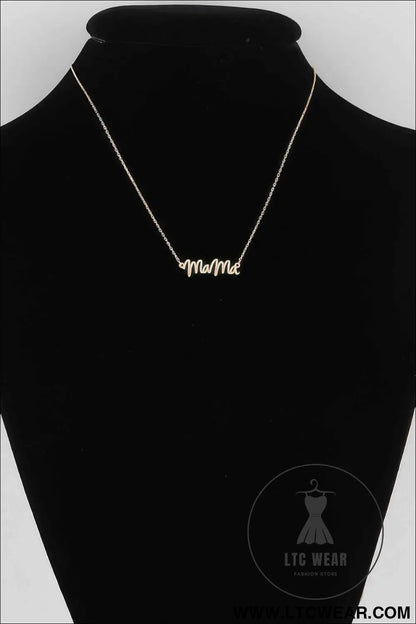 Mama Script Necklace