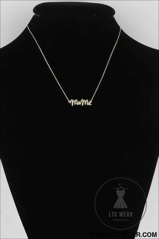 Mama Script Necklace
