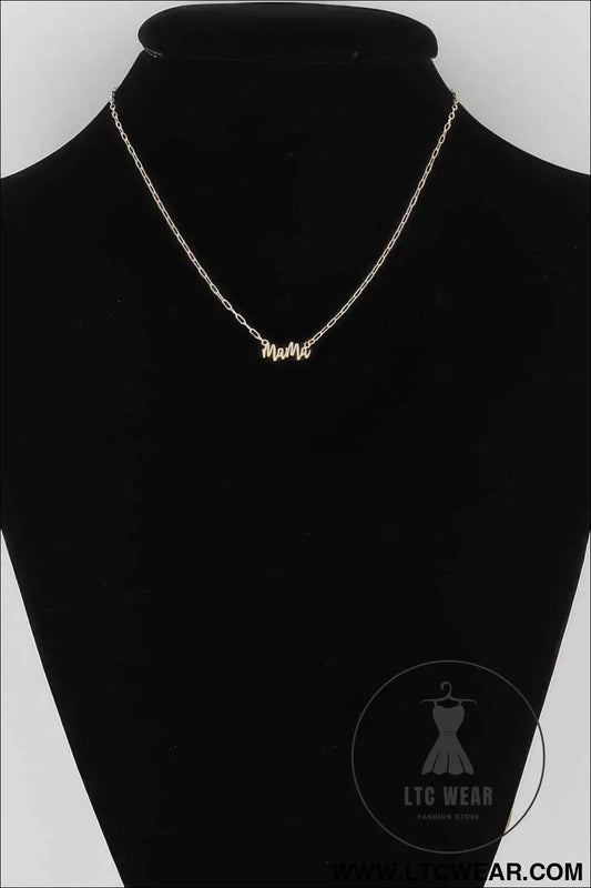 Mama Script Necklace