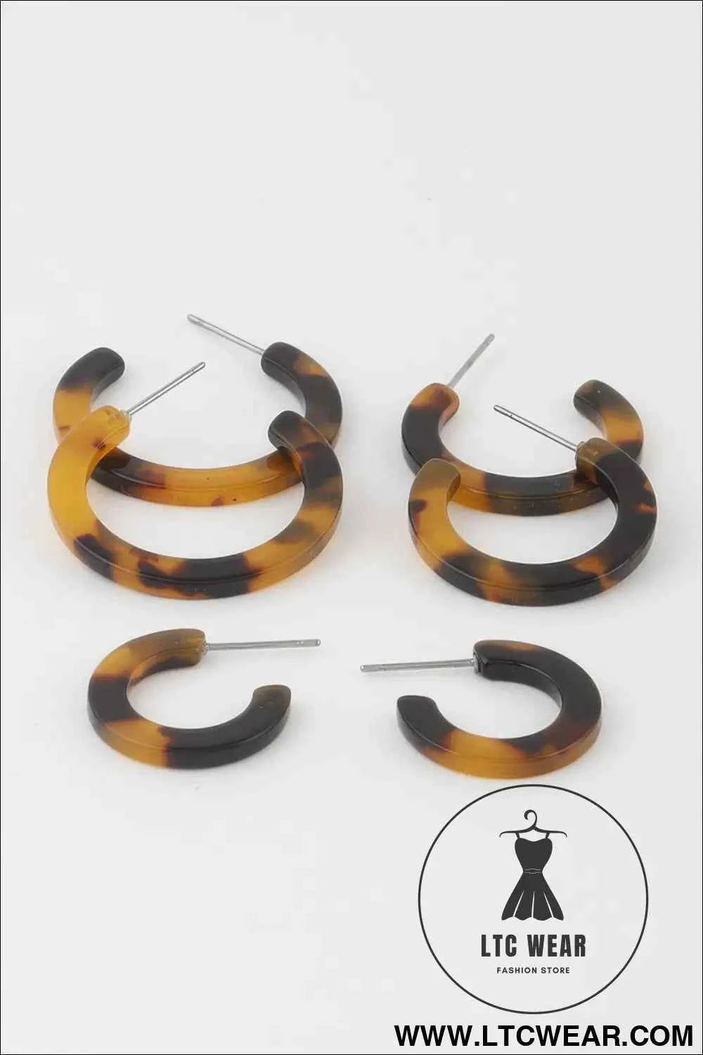 Marble Hoop Earrings Set