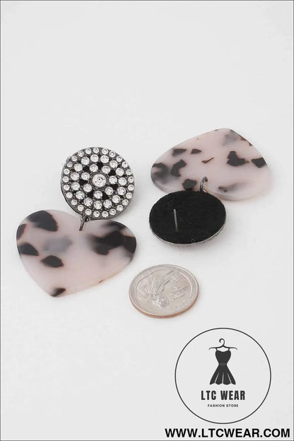 Marbled Heart Drop Earrings