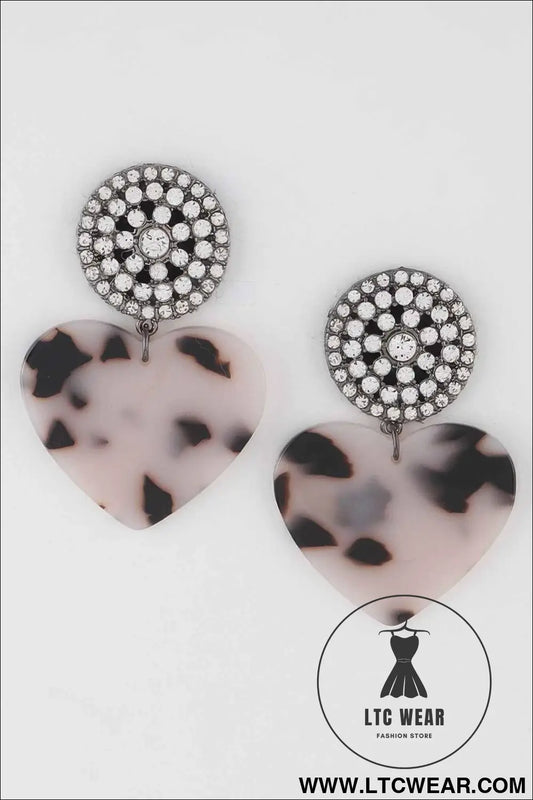 Marbled Heart Drop Earrings
