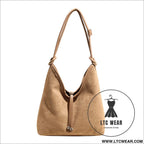 Matte retro women’s large capacity shoulder bag casual everyday tote with premium texture