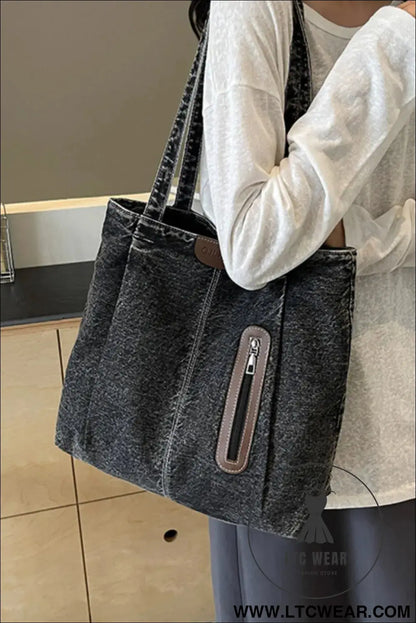 Medium denim tote bag
