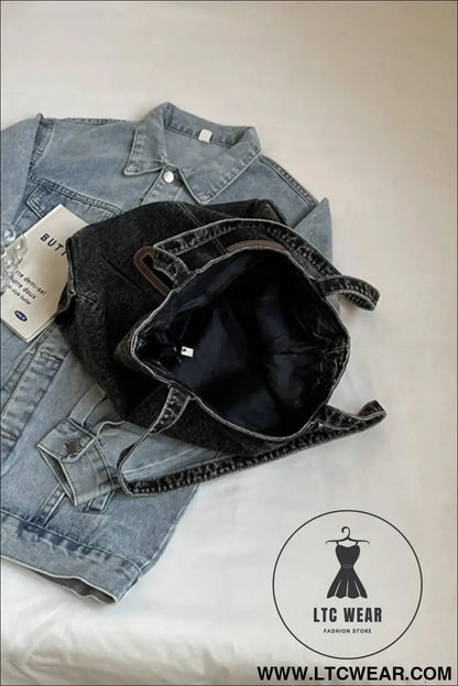 Medium denim tote bag