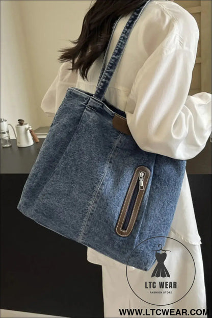 Medium denim tote bag