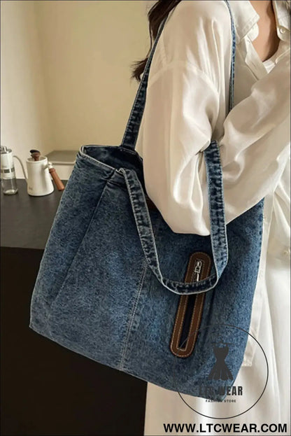 Medium denim tote bag