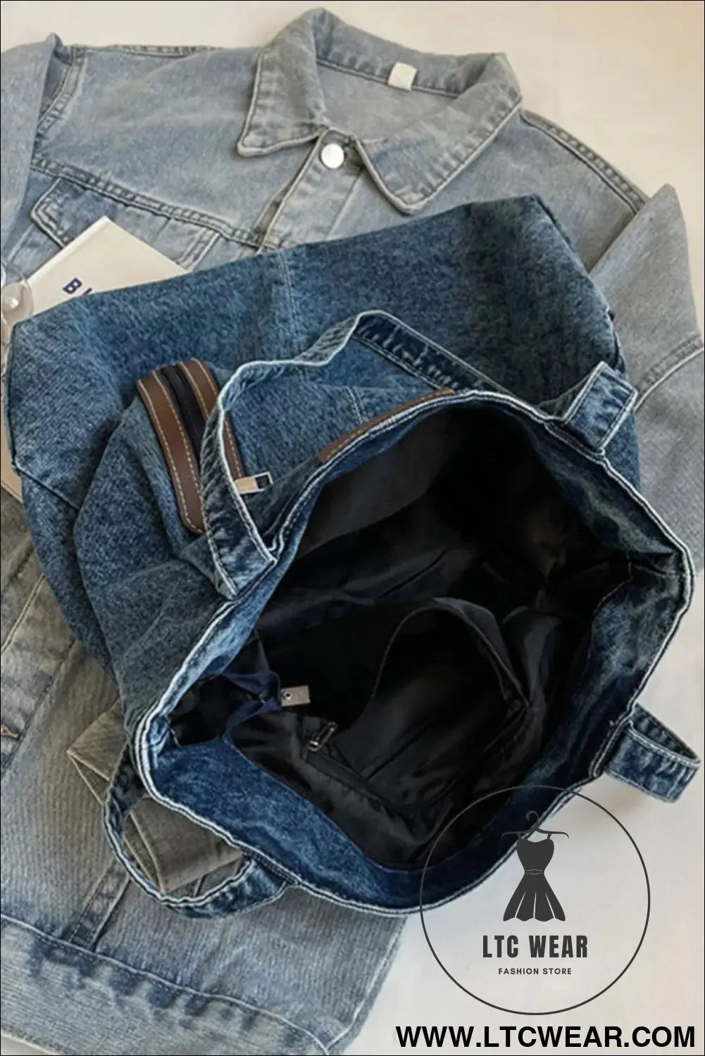 Medium denim tote bag