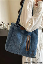 Medium denim tote bag