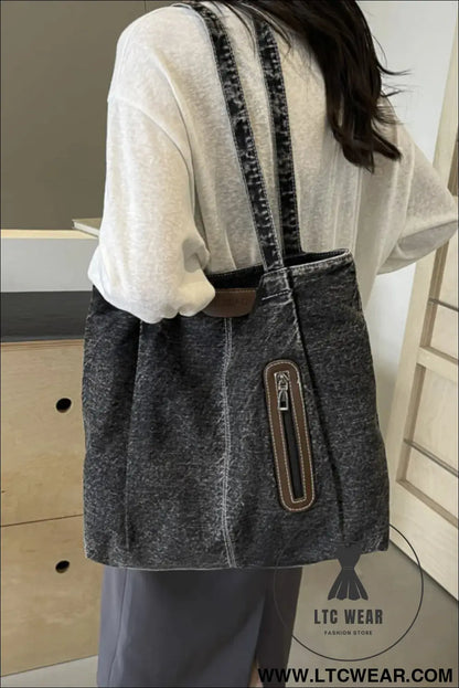 Medium denim tote bag