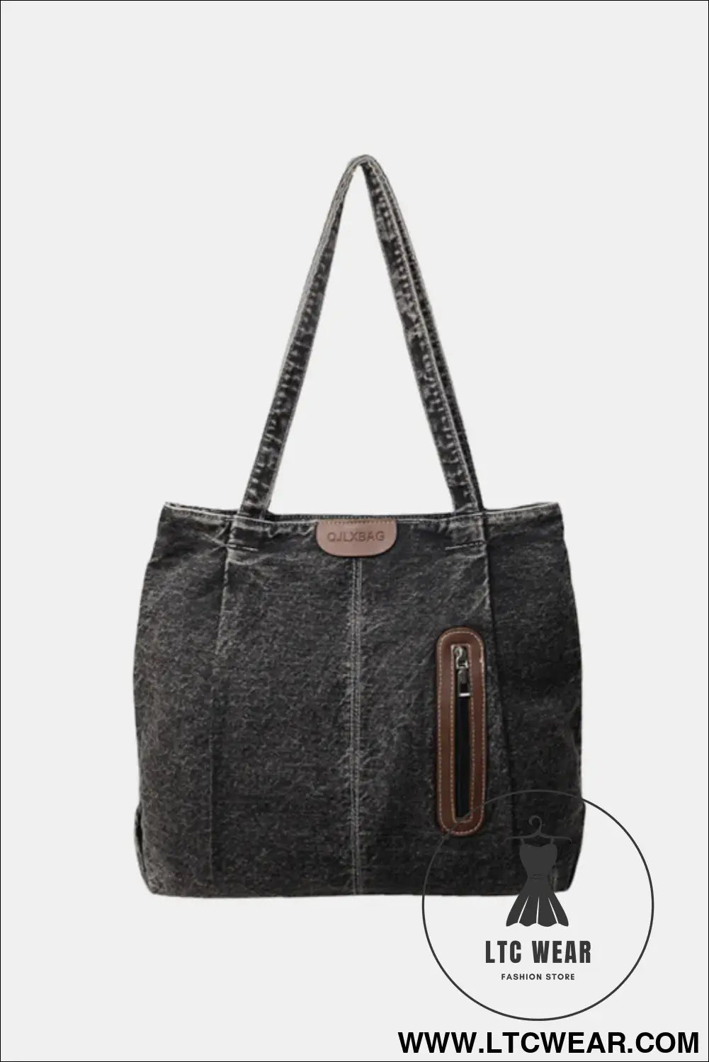 Medium denim tote bag - dark / one size