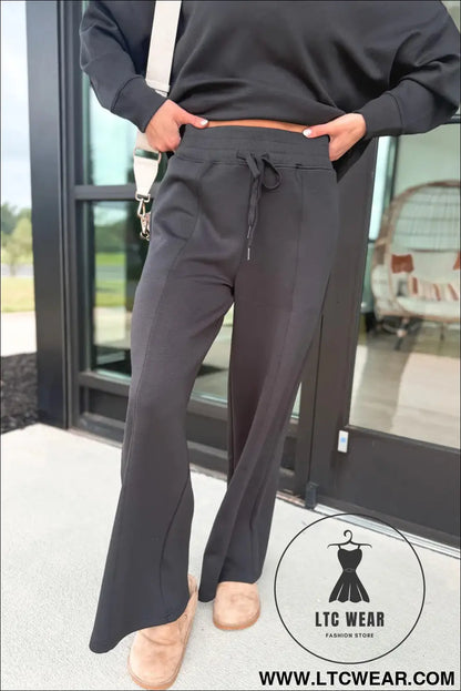 Medium Grey Collared V Neck Pullover Sweatshirt Sweatpants Set - L.T.C Wear Online Fashion Store