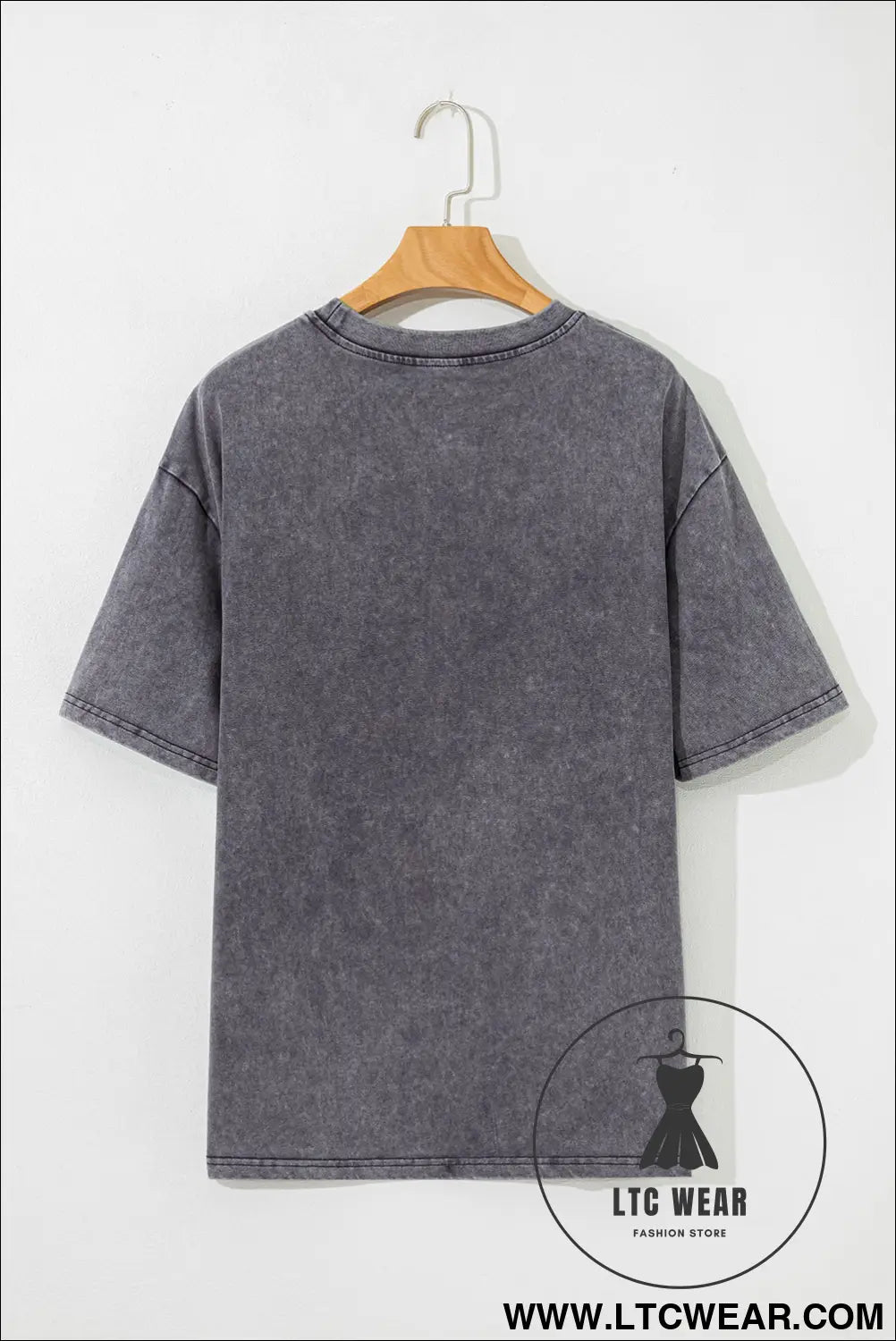 Medium grey texas steer head graphic mineral wash oversized t shirt - tops & tees
