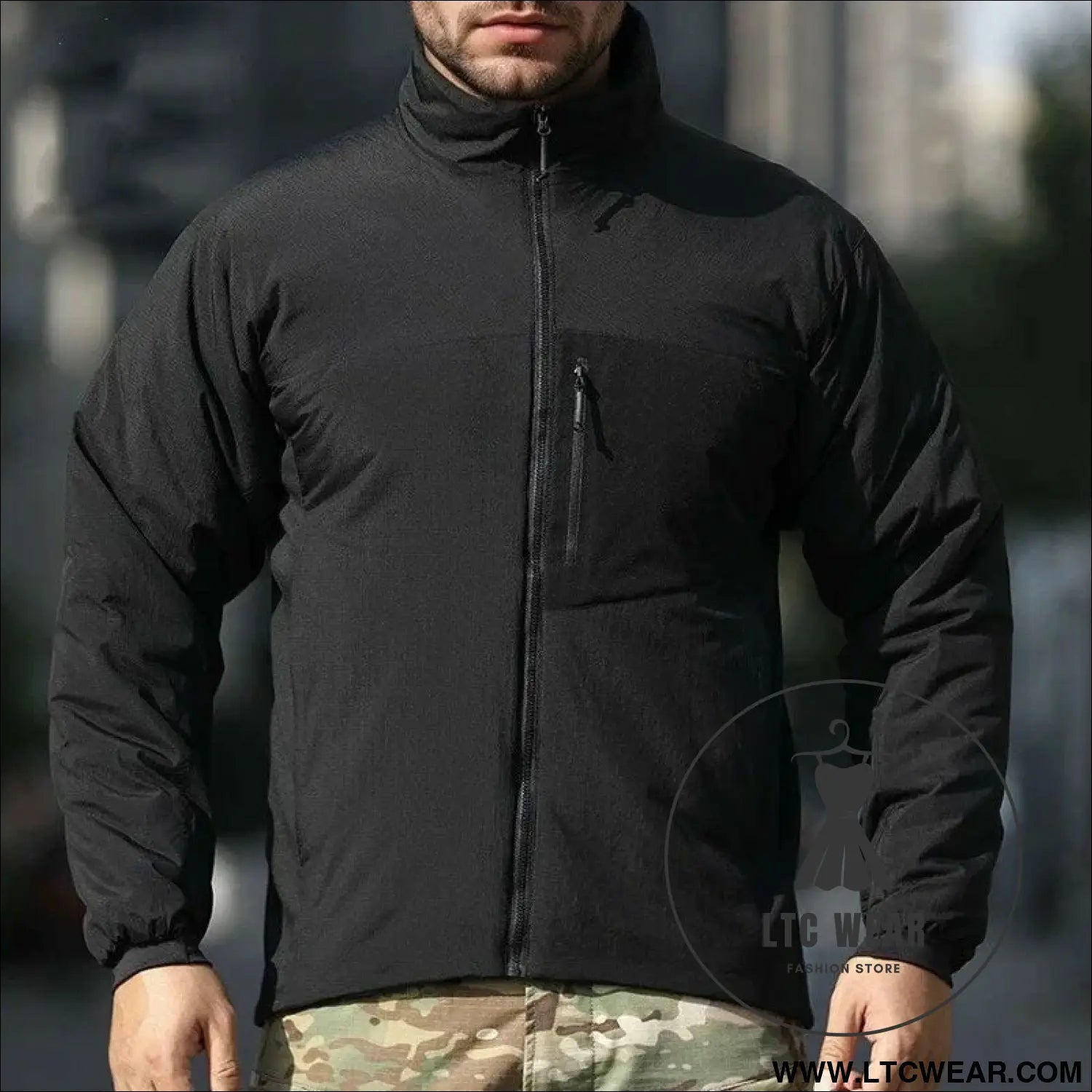 Men’s winter warm padded jacket lightweight hooded tactical parka outdoor waterproof windproof cold-weather hiking
