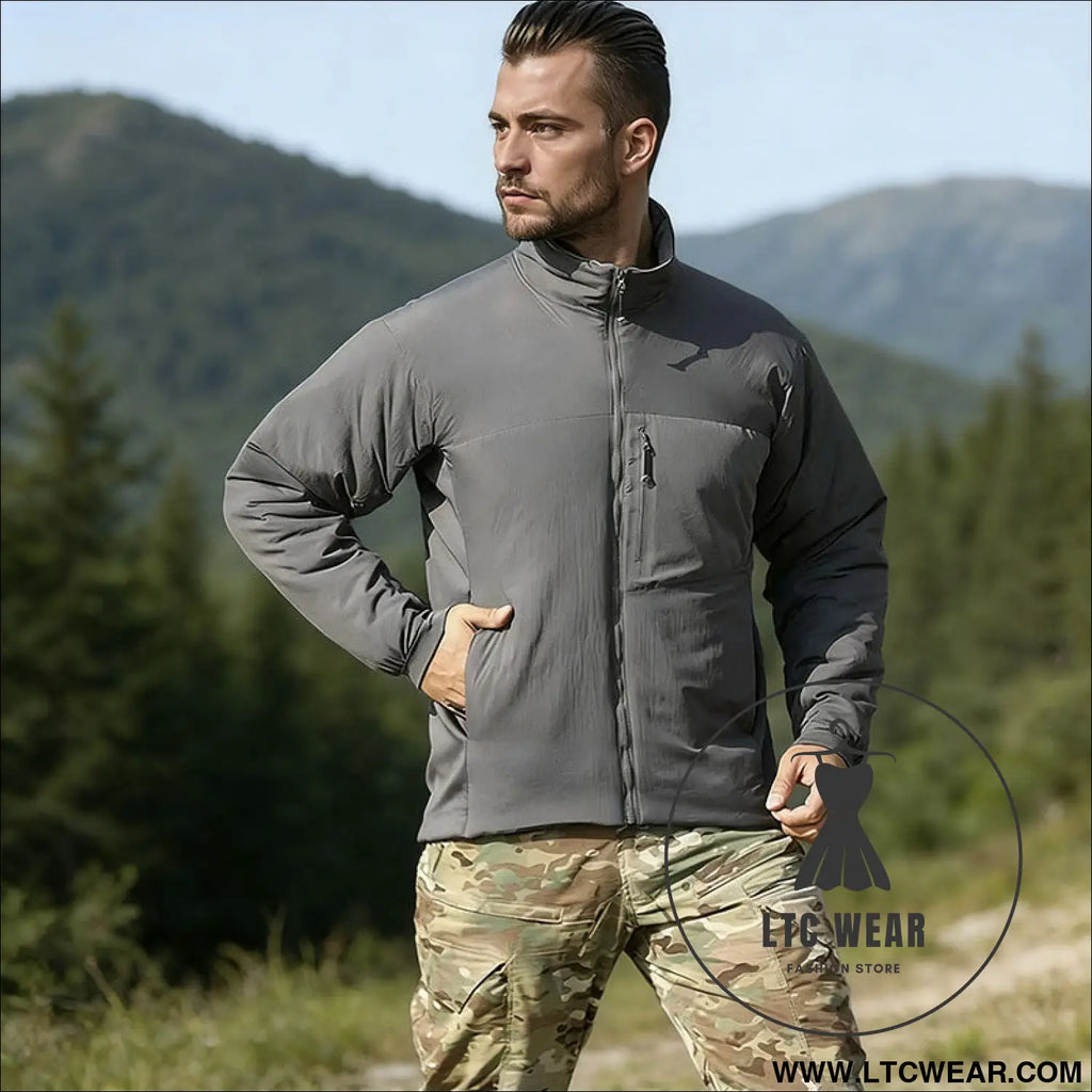 Men’s winter warm padded jacket lightweight hooded tactical parka outdoor waterproof windproof cold-weather hiking