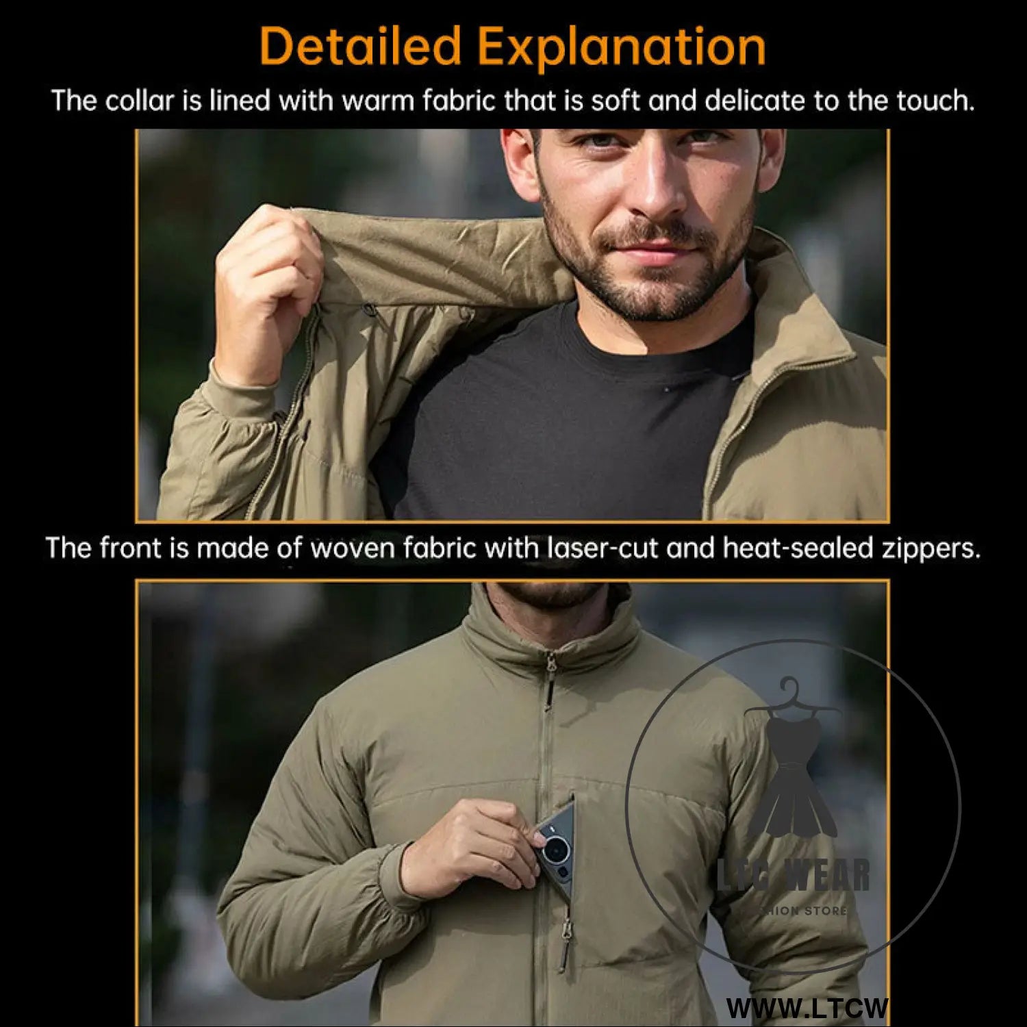Men’s winter warm padded jacket lightweight hooded tactical parka outdoor waterproof windproof cold-weather hiking