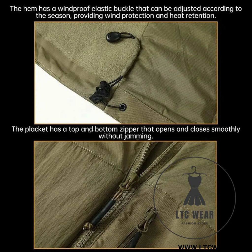 Men’s winter warm padded jacket lightweight hooded tactical parka outdoor waterproof windproof cold-weather hiking