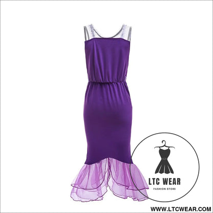 Mermaid princess dress summer sequin mermaid tail ball dress