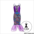 Mermaid princess dress summer sequin mermaid tail ball dress - violet / 90cm