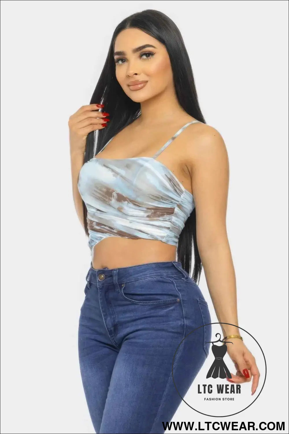 Mesh Print Top