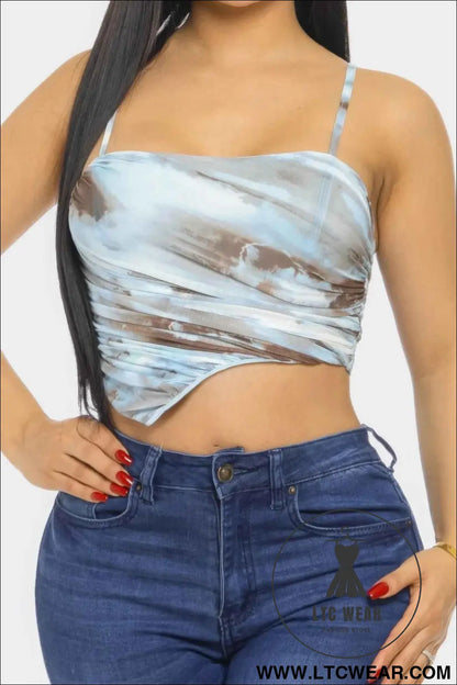 Mesh Print Top