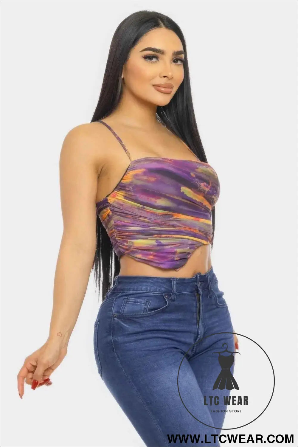 Mesh Print Top
