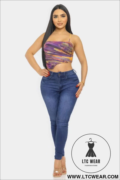 Mesh Print Top
