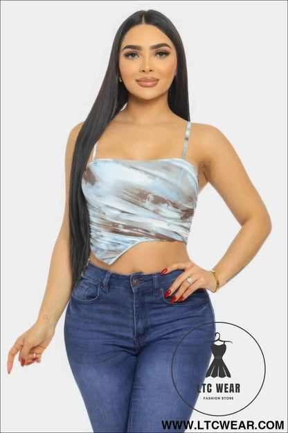 Mesh Print Top