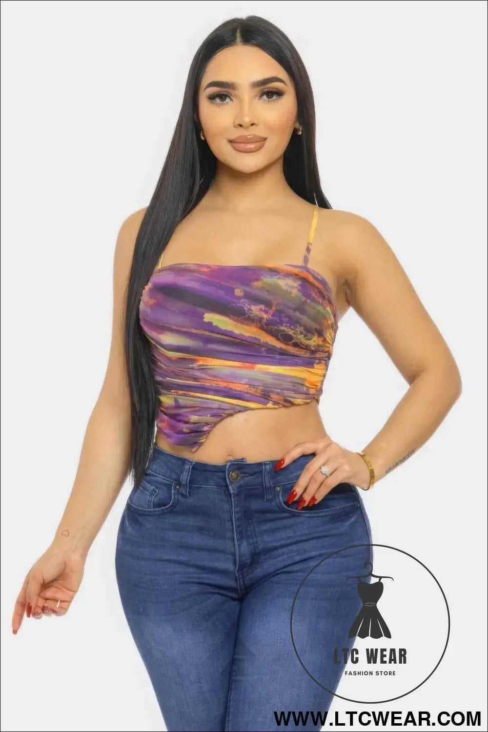 Mesh Print Top