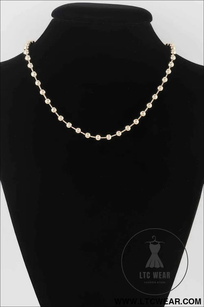 Metal Ball Beaded Short Necklace
