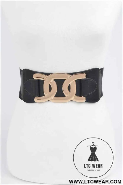 Metal Buckle Plus Size Elastic Belt