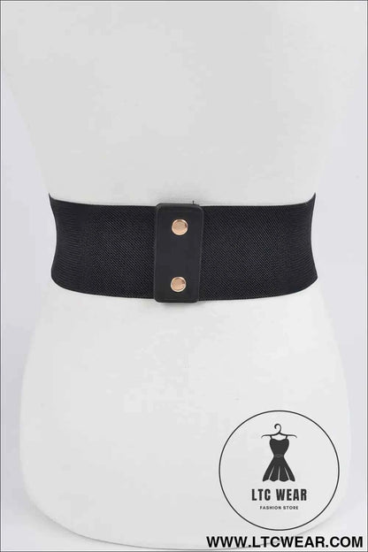 Metal Buckle Plus Size Elastic Belt