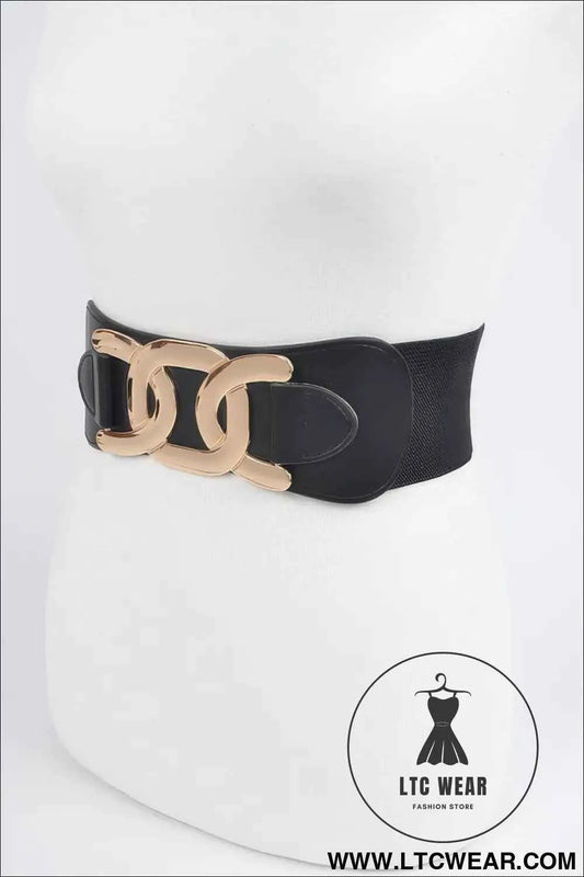 Metal Buckle Plus Size Elastic Belt