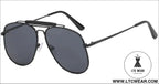 Metal frame pilot sunglasses for women double bridge champagne sun glasses woman luxury square clear oversize shades