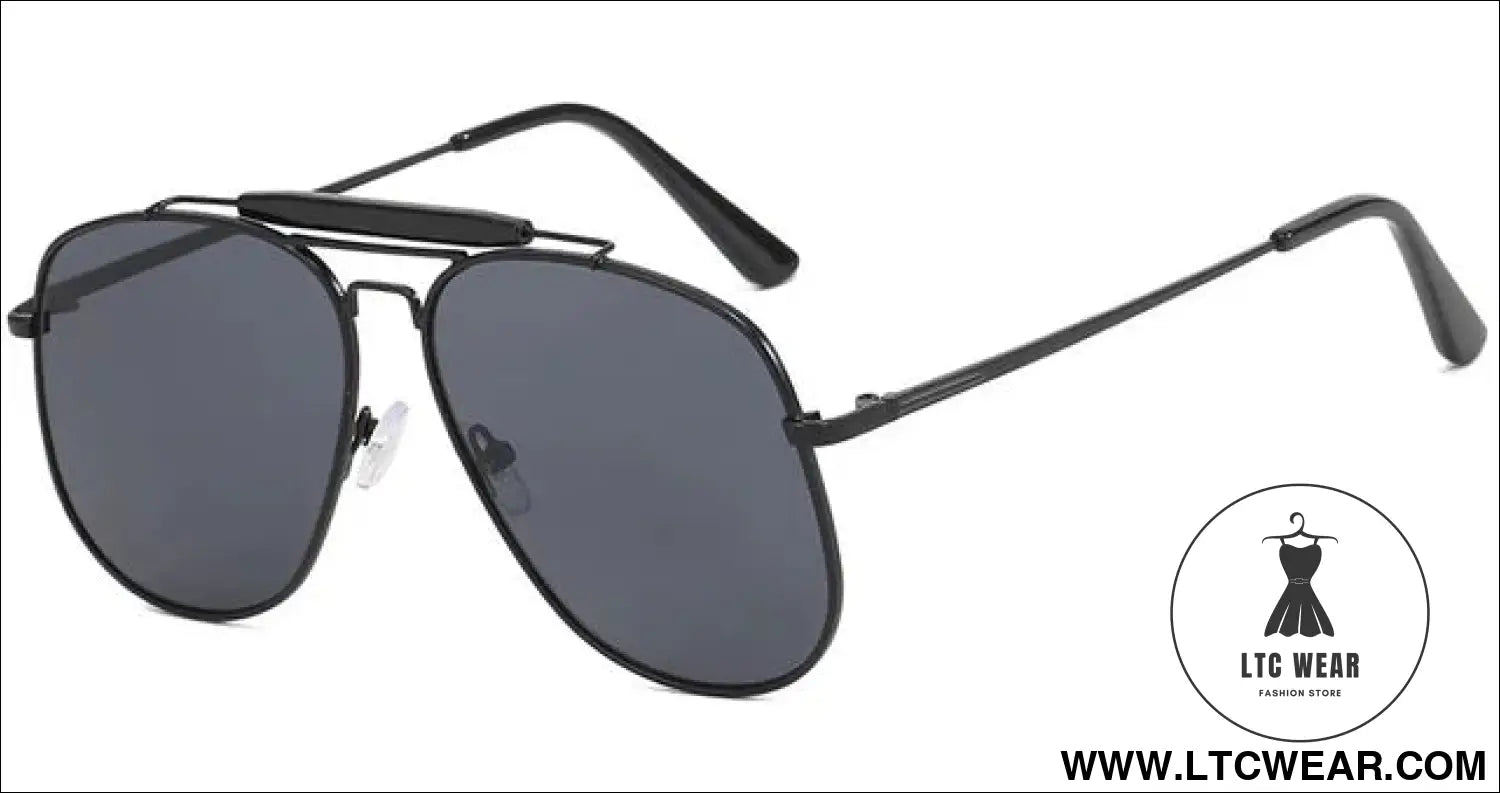 Metal frame pilot sunglasses for women double bridge champagne sun glasses woman luxury square clear oversize shades