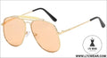 Metal frame pilot sunglasses for women double bridge champagne sun glasses woman luxury square clear oversize shades