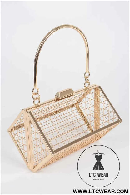 Metal Wire Cube Clutch