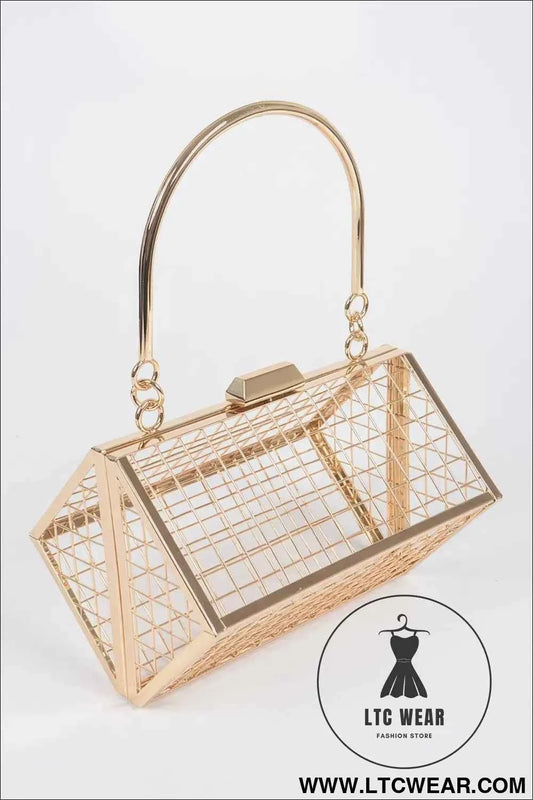 Metal Wire Cube Clutch