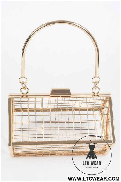 Metal Wire Cube Clutch