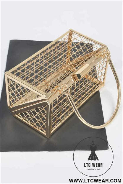 Metal Wire Cube Clutch