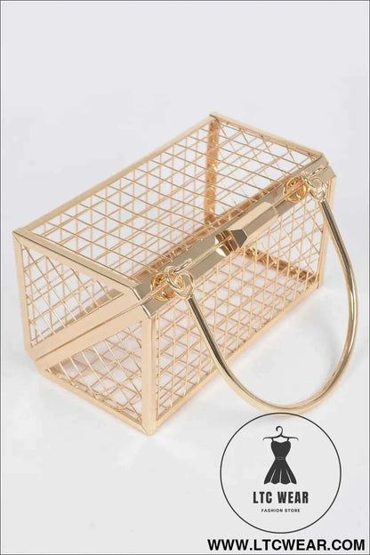Metal Wire Cube Clutch