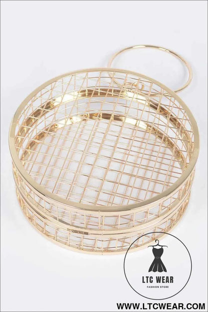 Metal Wire Round Clutch