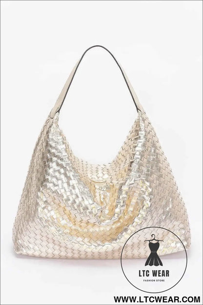 Metallic Braided Tote Bag