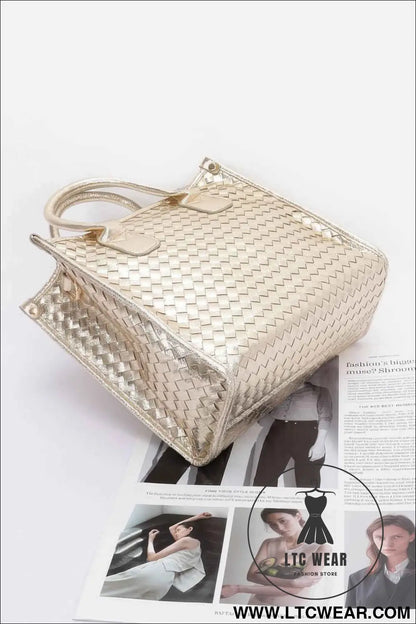 Metallic Braided Tote Bag