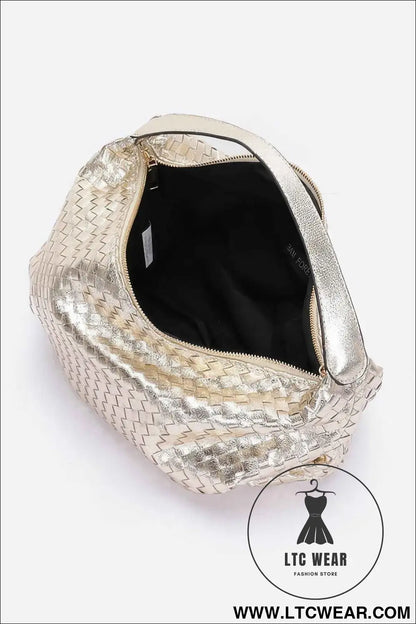 Metallic Braided Tote Bag