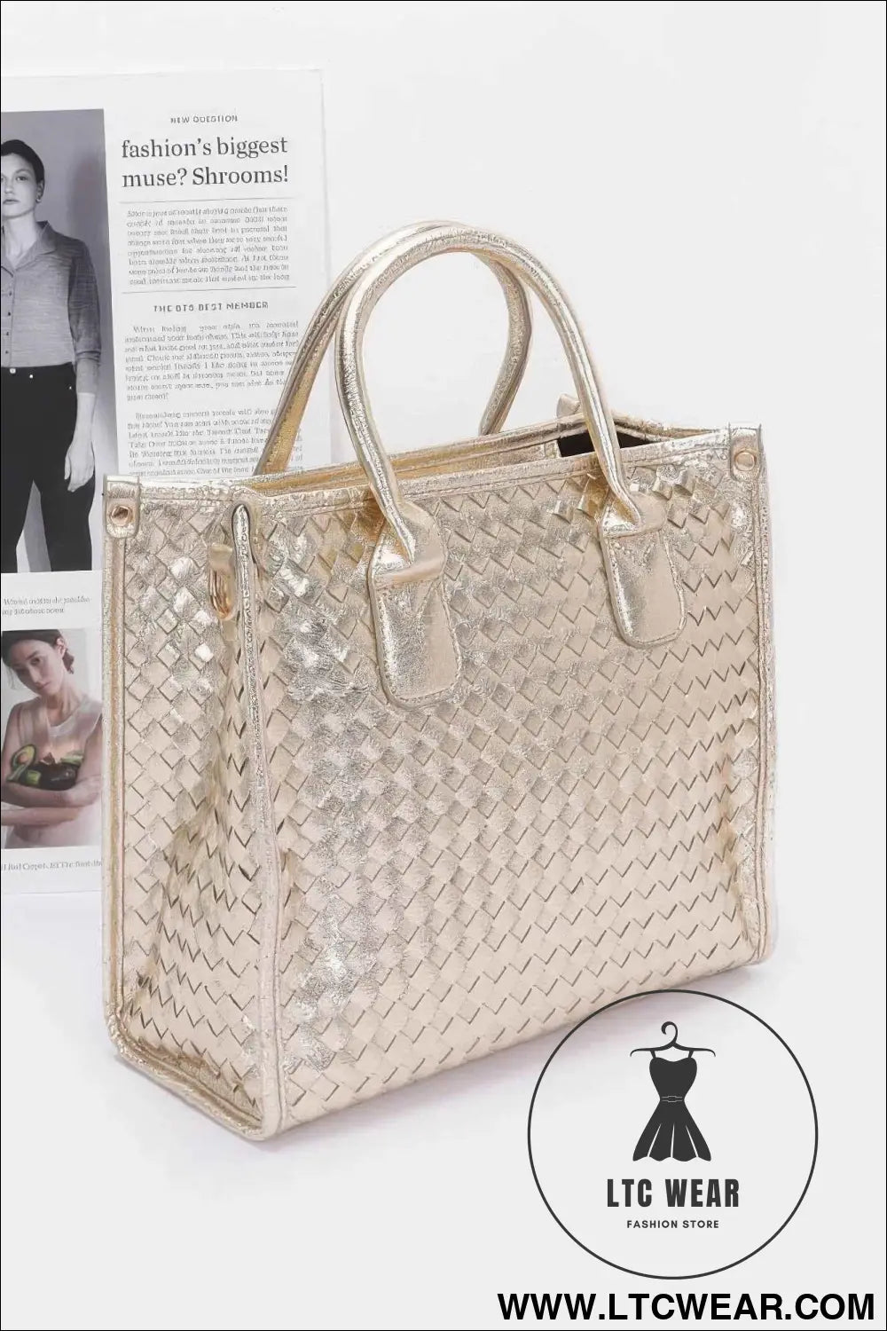 Metallic Braided Tote Bag