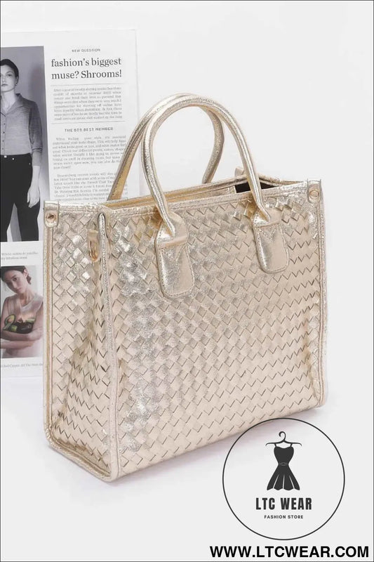 Metallic Braided Tote Bag