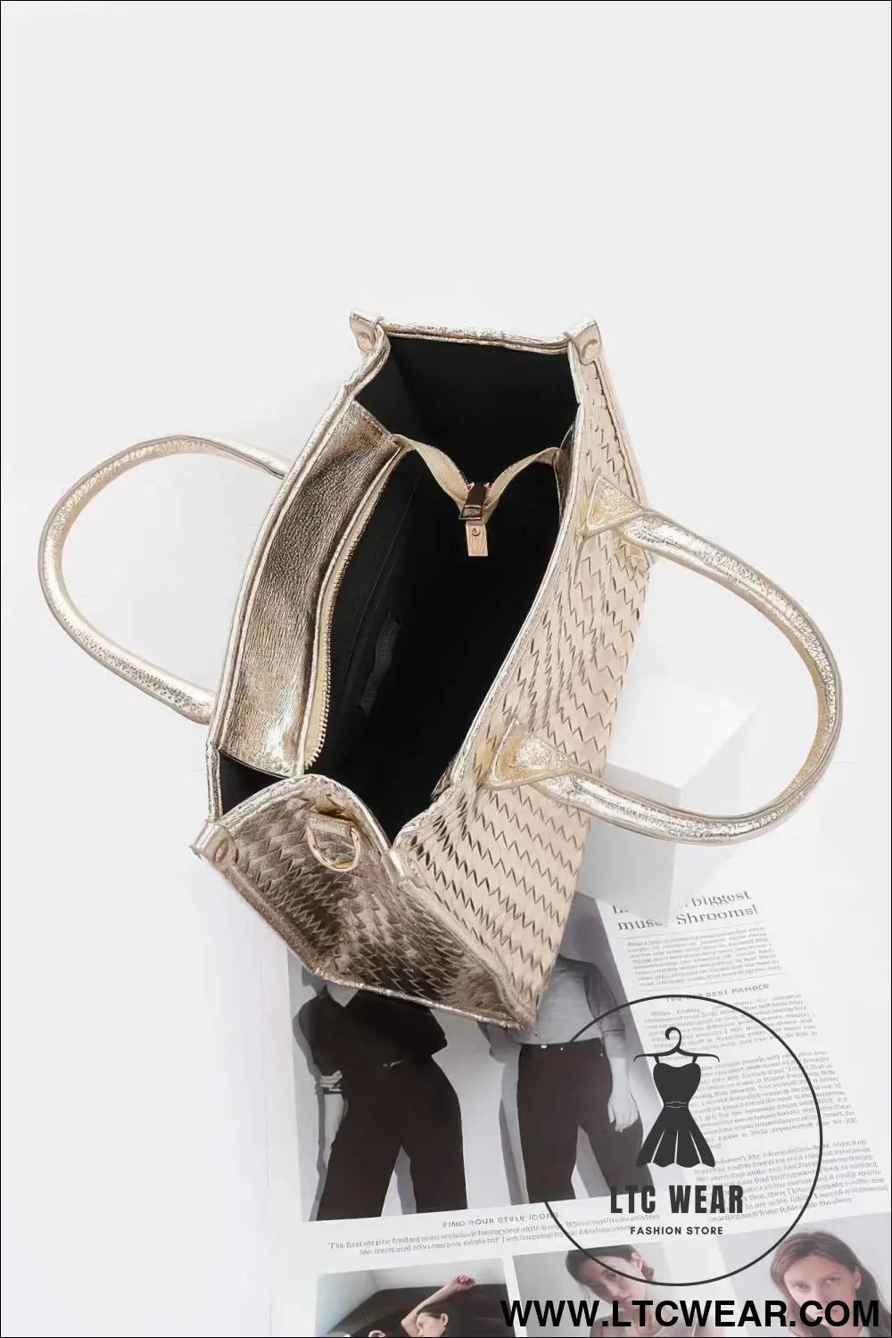 Metallic Braided Tote Bag