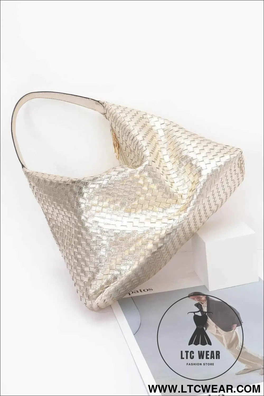 Metallic Braided Tote Bag