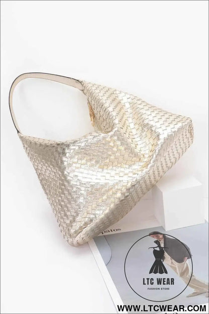 Metallic Braided Tote Bag